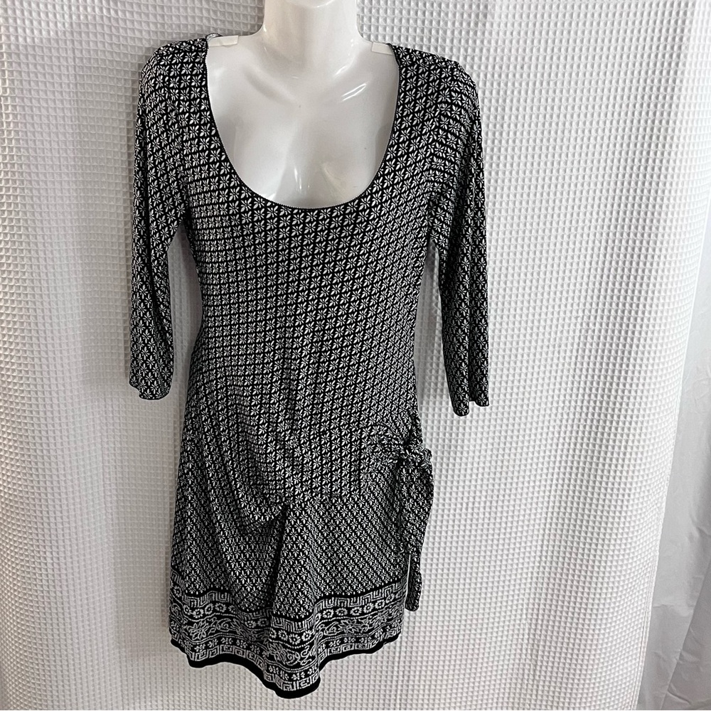 Max Edition ladies geometric side-ruched sheath dress size small